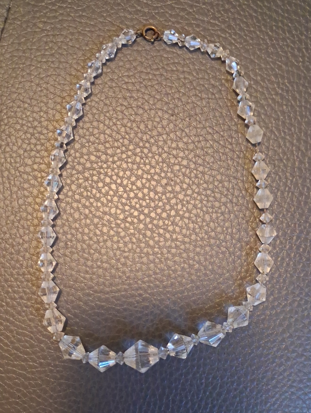Crystal Bead Necklaces Clear SET OF 2 VINTAGE
